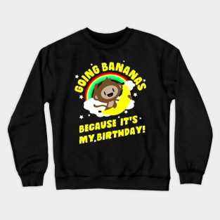 Going Bananas Happy Birthday Monkey Crewneck Sweatshirt